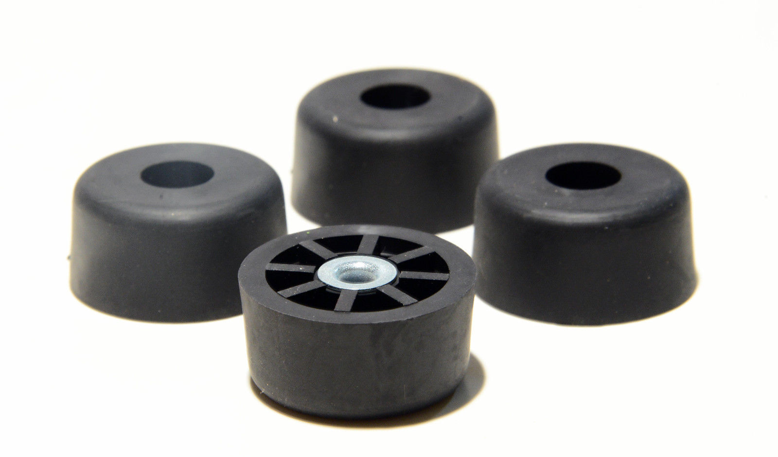 20Pcs Round Rubber Feet - 11x15x19mm Black Bumpers For Furniture, Speakers & Flight Cases